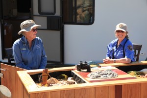 TPERP VIPs Sylvia (L) and Francie (R) staffing the Tidepool Education Table