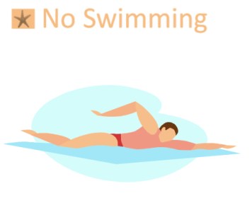 No swimming