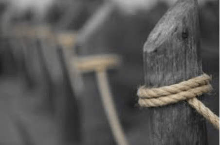 Round Pillars at Cabrillo representing the Ocean Pier theme