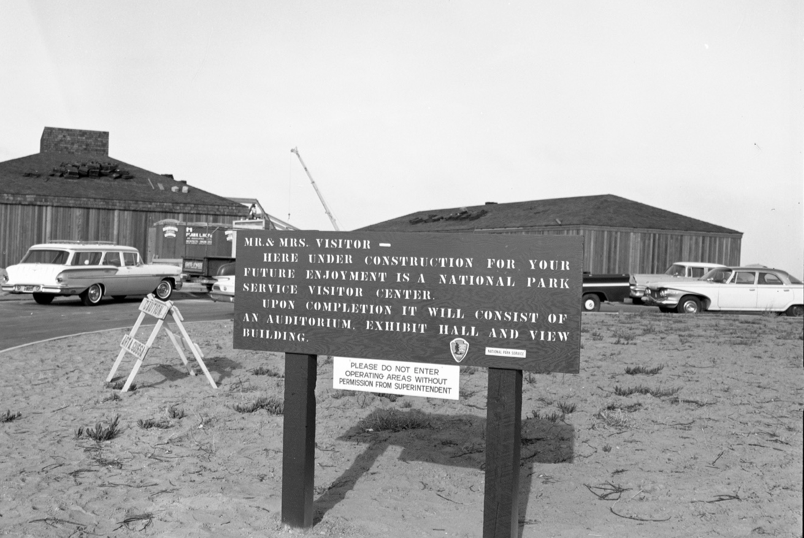 NPS Archives – Construction work on Visitor Center complex, 1964
