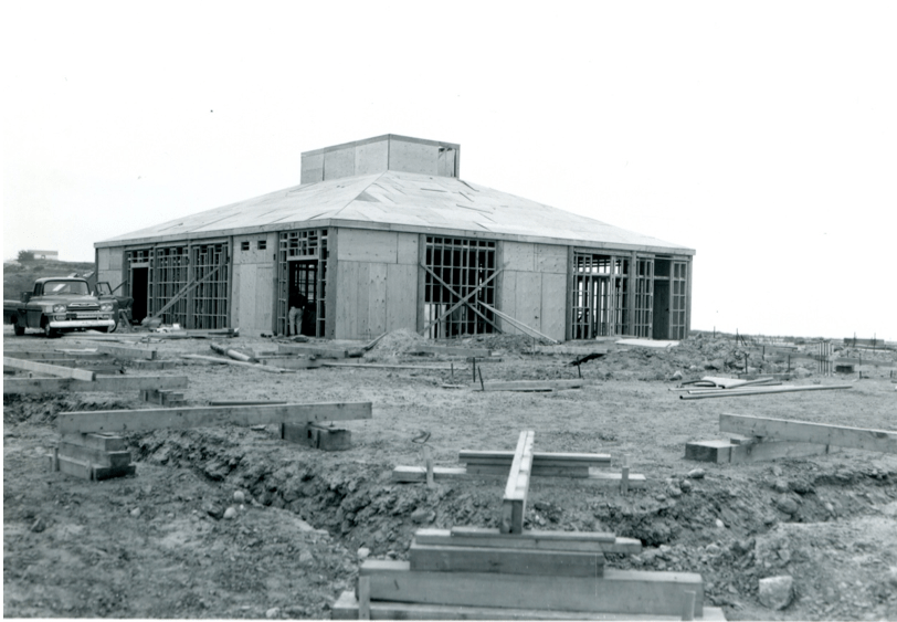 NPS Archives – Construction work on Visitor Center complex, 1964