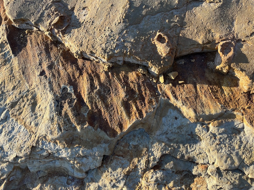 Broken pieces of sandstone