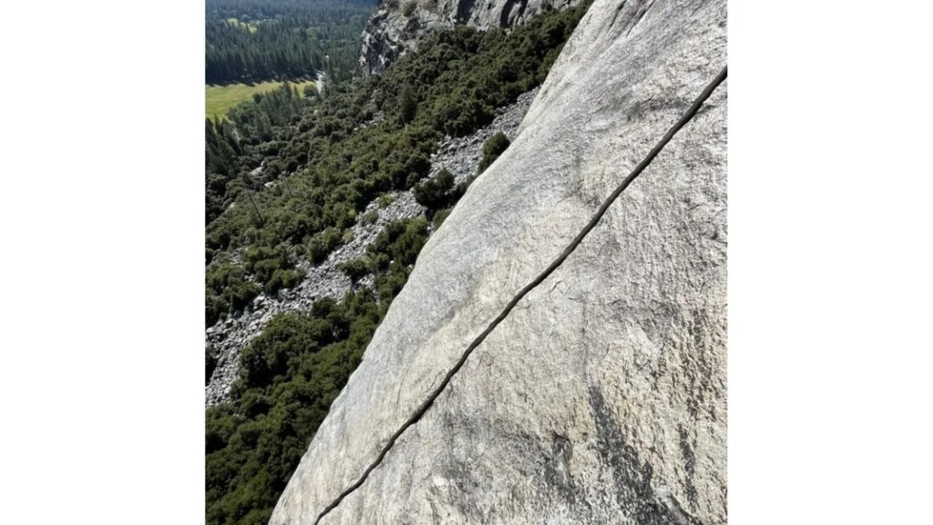 A crack in a rock face